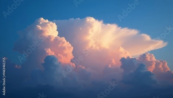 Fototapeta photograph of a dramatic sky filled with towering cumulus clouds