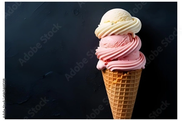 Obraz ice cream isolated on dark background