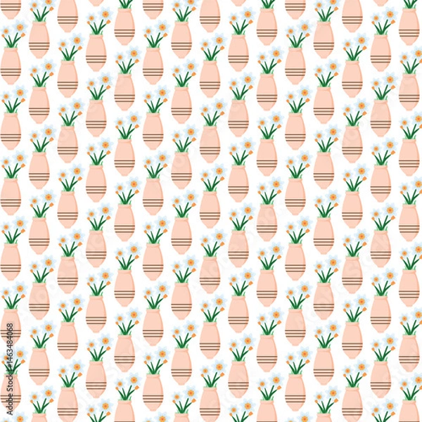 Obraz a flower vase pattern doodle design