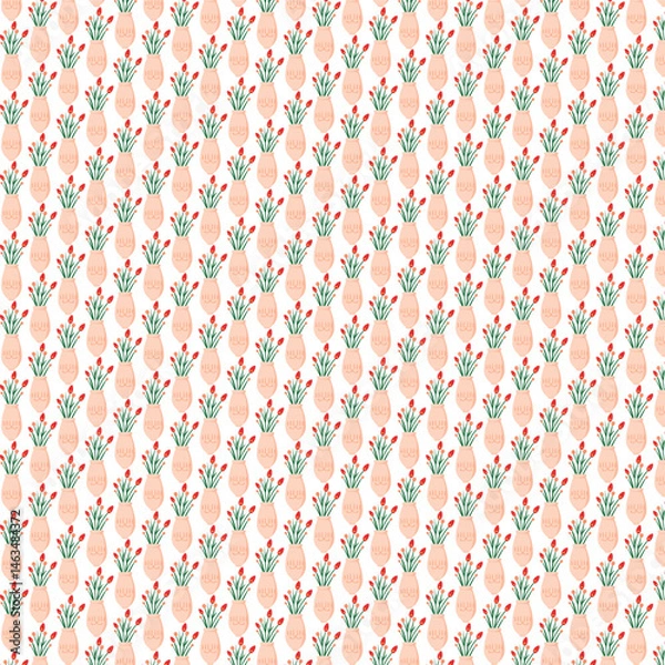 Obraz a flower vase pattern doodle design