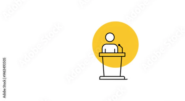 Fototapeta Speaker Icon - Presentation, Conference, Public Speaking