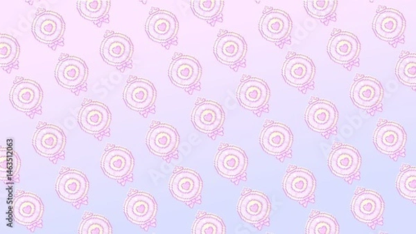 Fototapeta ピクセルアートな魔法リボンコンパクトパターン♪