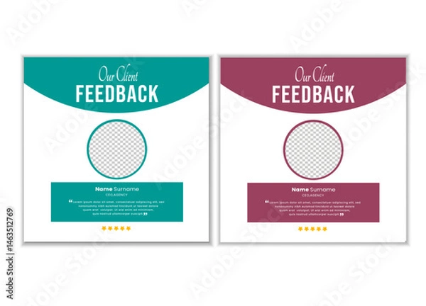 Obraz Client testimonial or client feedback vector design template