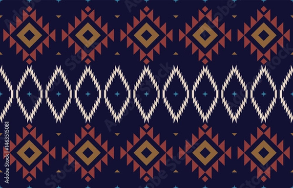 Obraz ethnic geometric pattern fabric showcases a timeless textile seamless pattern. Design for background, carpet, wallpaper, clothing, wrapping, batik
