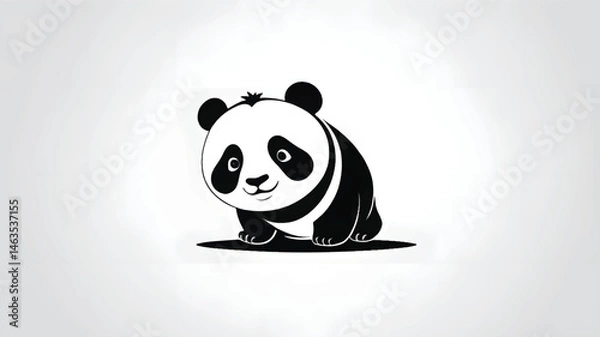 Obraz Flat Vector Panda Illustration – Clean and Modern