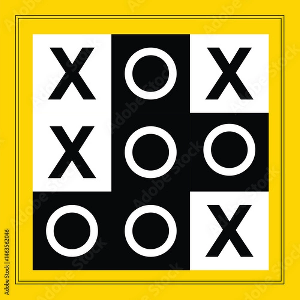 Fototapeta Tic tac toe XO game. crosses game. children game. crosses and zeros funny game. cover brochures, flyer, card design template