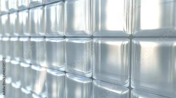 Obraz Abstract Wall Of Glass Blocks Forms a Pattern With Light and Shadow
