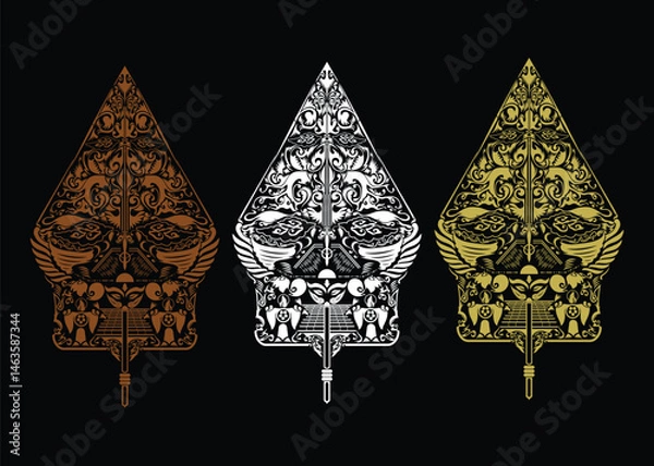 Obraz Gunungan Wayang Vector -Traditional Javanese Ornament Symbol