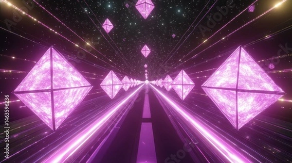 Fototapeta Cosmic Pink Diamond Tunnel