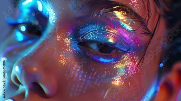 Obraz Close-up vibrant face art