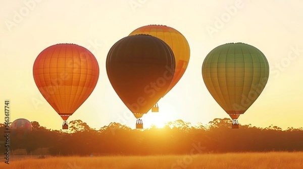 Fototapeta the balloons are floating in the sky