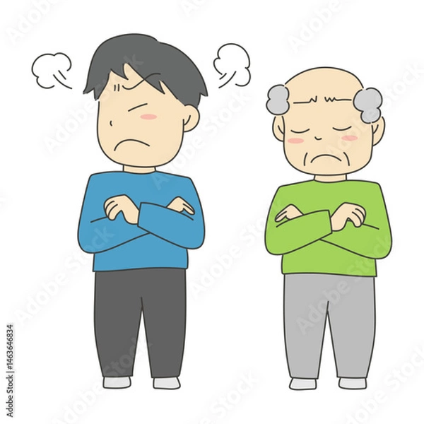 Fototapeta 不仲な家族のイラスト