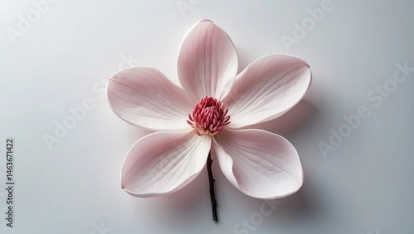Fototapeta Refined soft magnolia flower isolated on a white surface
