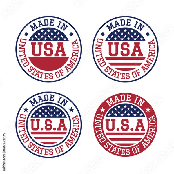 Obraz made in usa stamp circle logo vector design template	