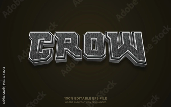 Fototapeta Crow 3D editable text style effect
