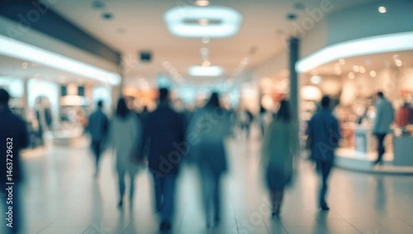 Fototapeta Shallow depth of field of mall and store interior with abstract blur for background