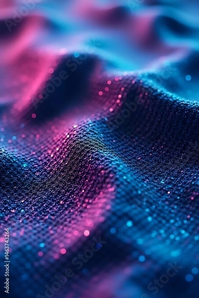 Fototapeta A close-up of biometric scan patterns in iridescent purple and teal