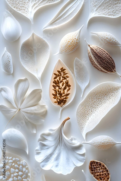 Obraz The Essence of Growth: A Visual Symphony of Seeds in Harmonious Arrangement Capturing the Journey from Dormancy to Life's Splendor in a Study of Light and Texture