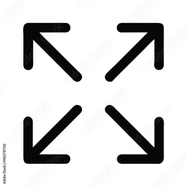 Fototapeta Expand Arrows Icon Representing Canvas Resizing and Workspace Adjustment