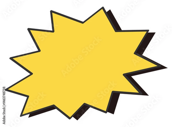 Obraz 黒い影のトゲトゲの吹き出し　5