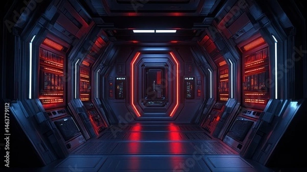 Fototapeta Futuristic spaceship interior