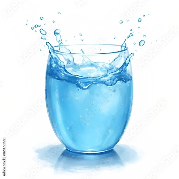 Obraz Refreshing Water Splash with Stunning Crown Shape..