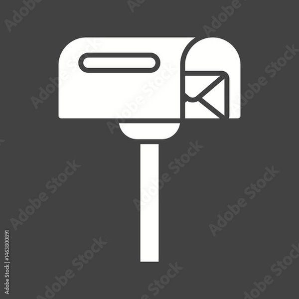 Obraz Mailbox icon vector image. Suitable for mobile apps, web apps and print media.