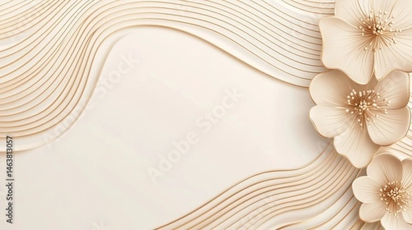 Obraz Elegant floral design with flowing lines on a soft background, ideal for invitations or decor