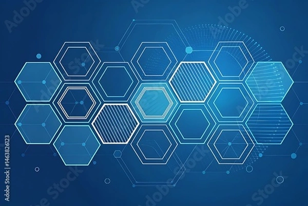 Fototapeta Abstract Hexagon Technology Background: Futuristic Digital Pattern
