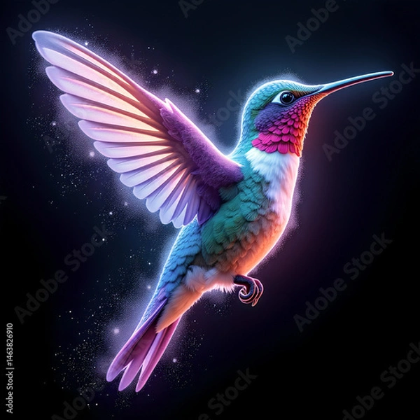 Obraz humming bird and flower