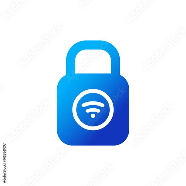 Fototapeta  WiFi Lock Icon for Secure Wireless Connection Vector