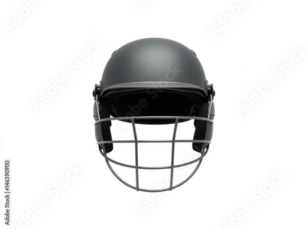 Obraz Front view cricket helmet isolated on white background.