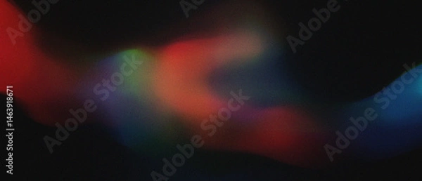 Fototapeta Dynamic grain noise gradient abstract background with vivid colors soft blurs, energetic modern futuristic, dreamy, retro, cinematic. tech science fiction, website header banner music poster