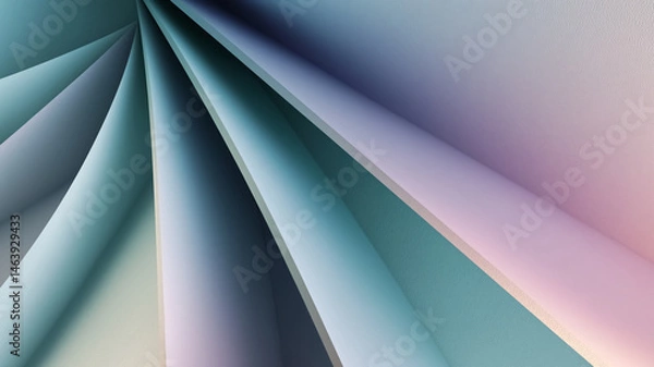 Obraz A soft-toned abstract design with layered, curved geometric sheets resembling folded paper