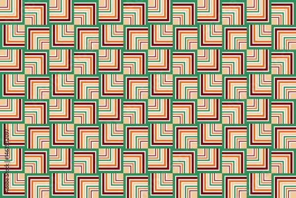 Fototapeta Vintage pattern overlapping vector seamless in art deco style modern abstract textures repeating geometric tiles from striped elements 