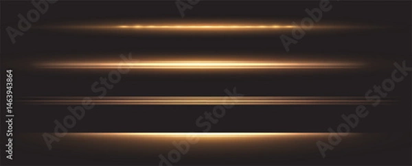 Obraz Bright golden glow with sparkles, flares, and dynamic light streaks on a transparent background. Perfect for festive, magic, or energy-themed designs