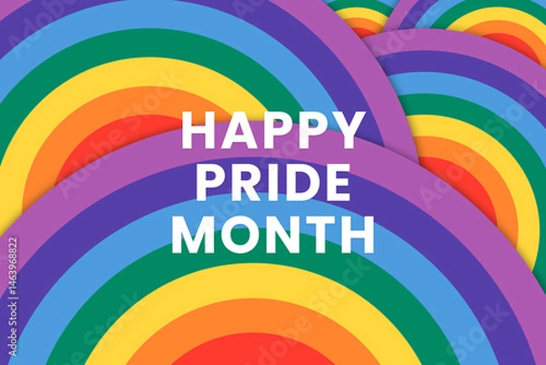 Obraz Happy Pride Month in June. LGBTQ multicolored rainbow flag. Original color symbol of gay pride concept background, high resolution poster	