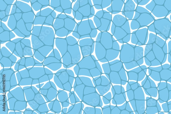 Obraz Abstract geometric voronoi grid pattern background. Pebble-like irregular line texture, abstract hand drawn blue and white vector wallpaper. For web tiles, science and interior designs. line polygonal