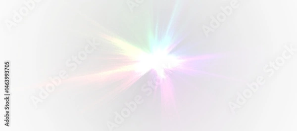 Fototapeta PNG white starlight flash with sparkle beam and glowing galaxy, magic shimmer background and transparent space twinkle, PNG 1920 light explosion with fantasy night effect for celebration.