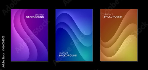 Obraz wave line abstract background with bright colorful gradient template design for cover, brochure, poster, flyer