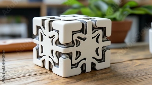 Fototapeta Abstract Cube Design: 3D Printed Home Decor