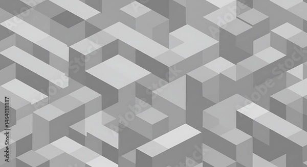 Fototapeta Abstract Grey Isometric Geometric Pattern Texture