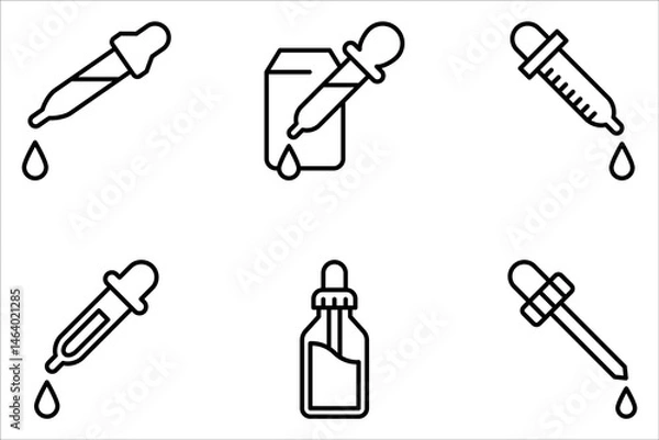 Fototapeta Dropper icon set. Pipette signs collection on white background