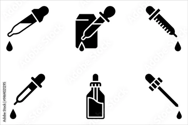 Fototapeta Dropper icon set. Pipette signs collection on white background