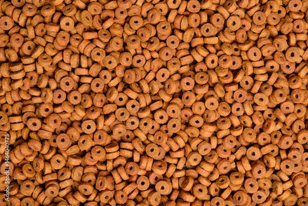 Obraz Dry food for dog and cat background. Top view.