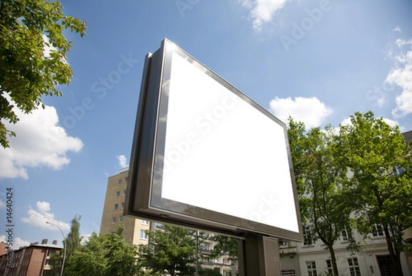 Obraz Plakatfläche vor einem Hochhaus