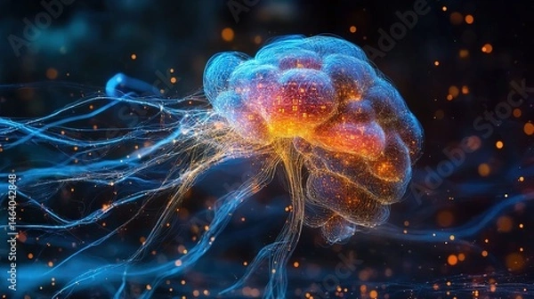 Fototapeta Abstract Brain with Neural Network
