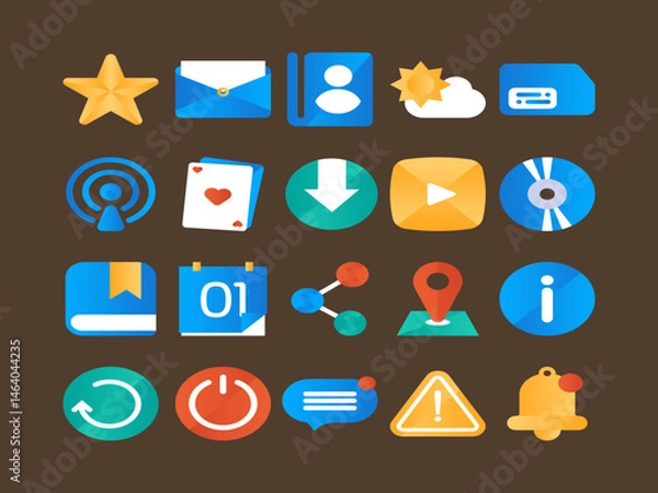 Fototapeta Home Screen Apps Gradient Icon pack