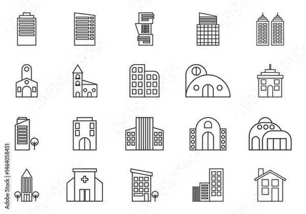 Fototapeta Icon Building Design Element Set