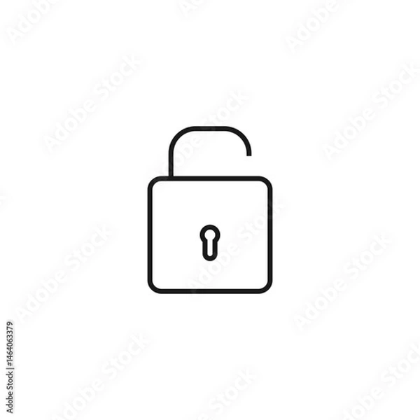 Fototapeta  Opened Padlock Line Icon Vector Design